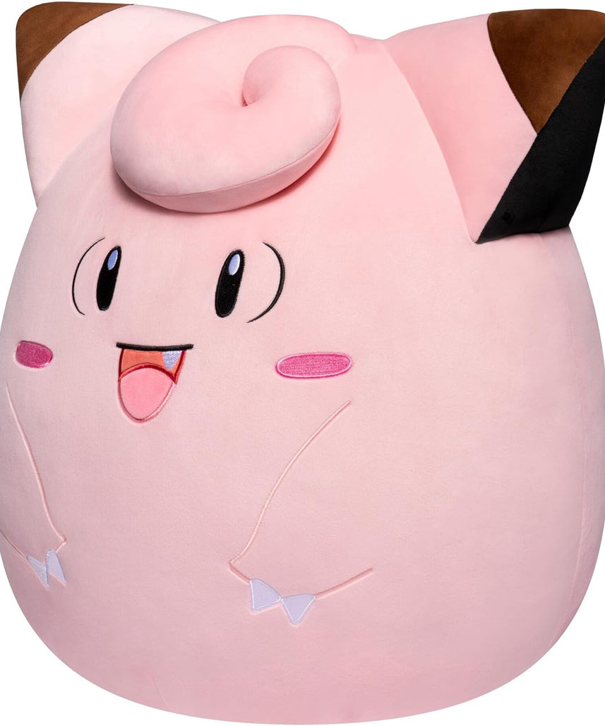 Pokémon Squishmallows Clefairy Plush Toy, Ultra Soft Squishy Stuffed Animal, 14 Inch Plush Figure, Officially Licensed Pokémon Collectible, Kids Gift Toy, Ages 3+