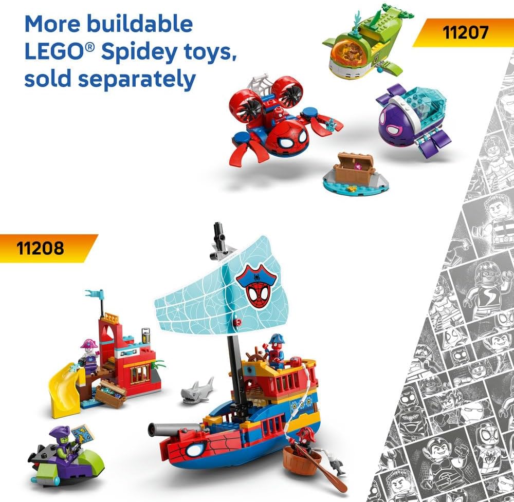 LEGO ǀ Marvel Spidey on his Motorcycle vs. Rhino - SuperHero Toy w/a Motorbike & 2 Minifigures - Gift for 4+ Year Old Boys and Fans of the Spidey and his Amazing Friends Show - 11206