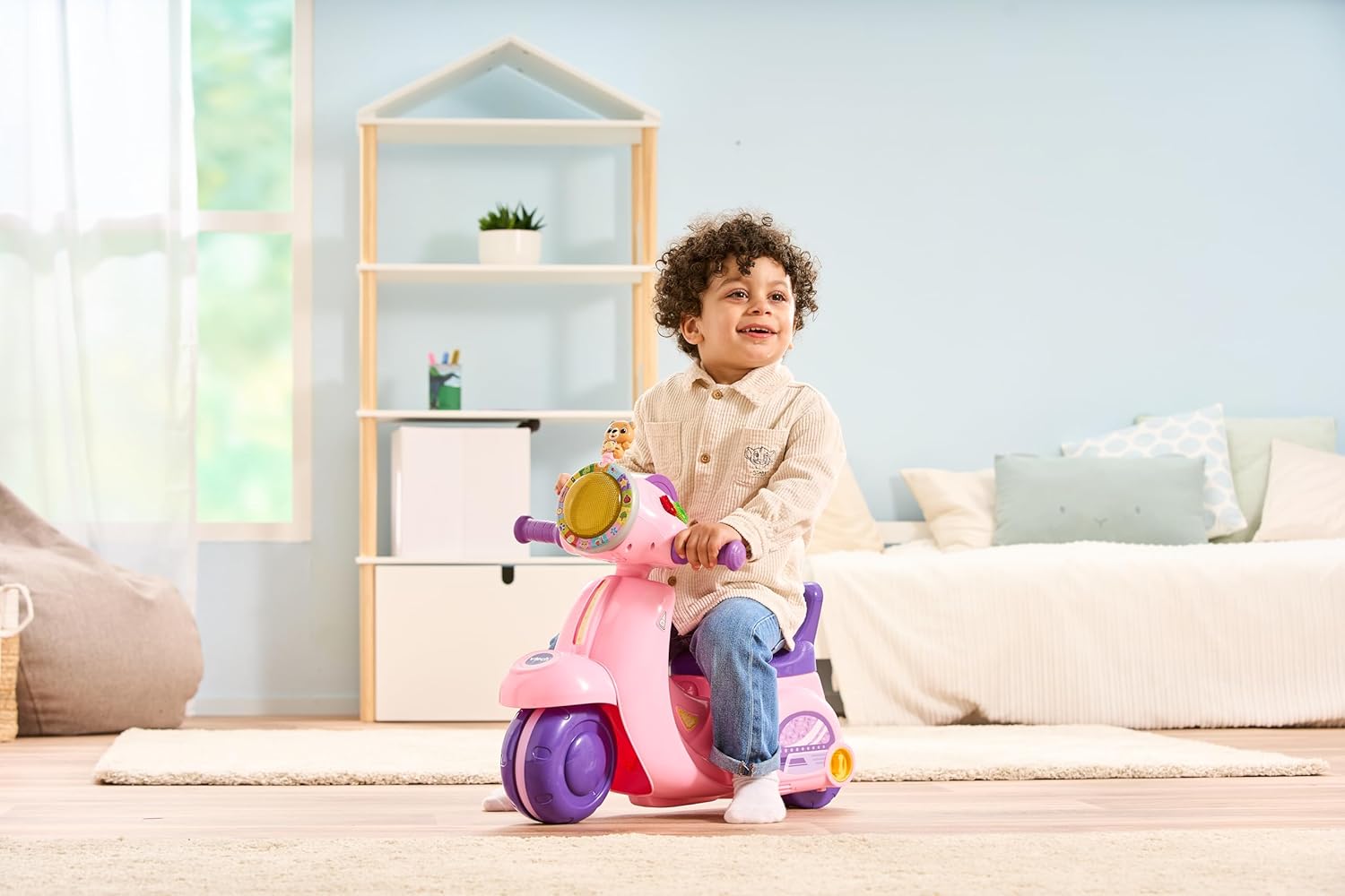 VTech Baby 2-in-1 Ride & Balance Scooter – Pink, Toddler Trike & Balance Bike with Lights, Music, and Educational Play, Ages 12–36 Months