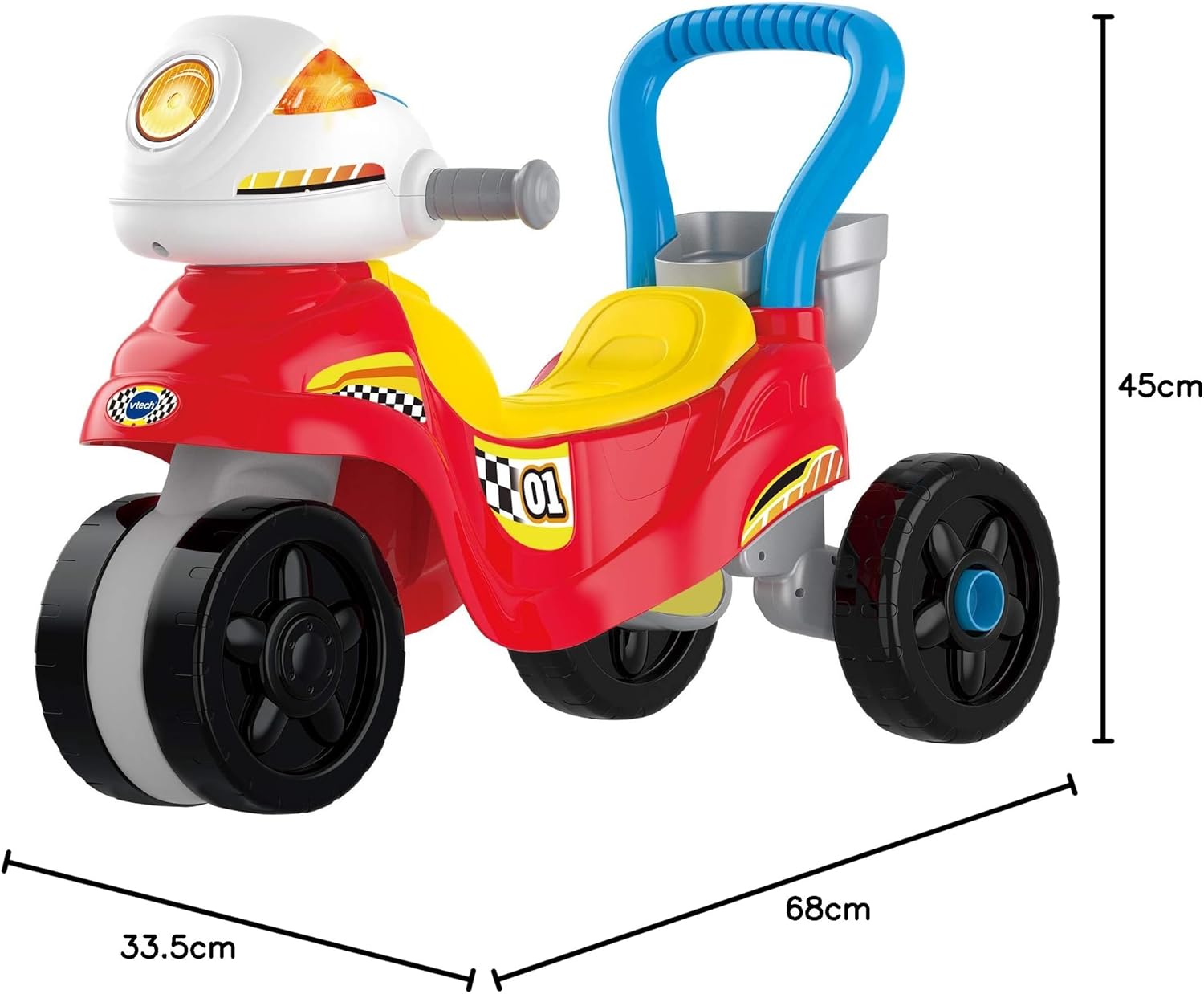 VTech 3-In-1 Ride with Me Motorbike, Baby Walker for Toddlers, Interactive Toy for Sensory Play, Educational Learning Games with Music, Ride On Toys for Role-Play, Suitable for 12 Months +