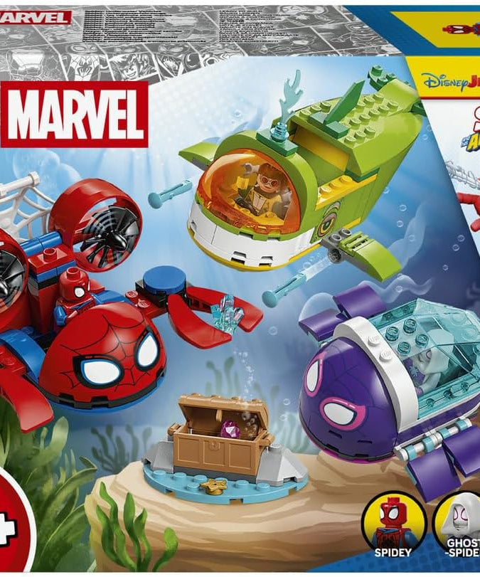 LEGO ǀ Marvel Spidey: Underwater Vehicles - SuperHero Toy w/ 3 Submarines & 3 Minifigures - Gift for 4+ Year Old Boys and Fans of the Spidey and his Amazing Friends Show - 11207
