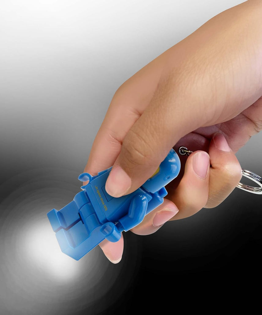Lego IQ Minifigures Light Spaceman Keychain, 7.6 cm Tall, Blue