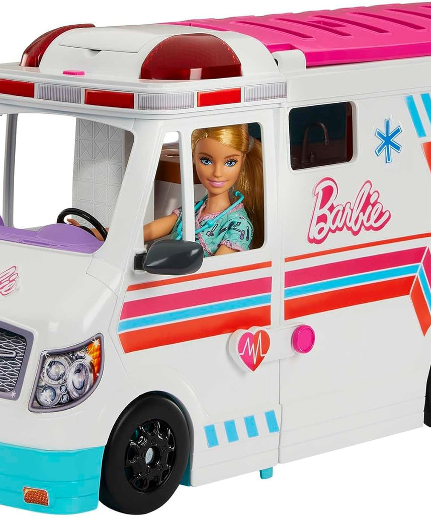 Barbie Toys, Transforming Ambulance and Clinic Playset, 20+ Accessories, Care Clinic