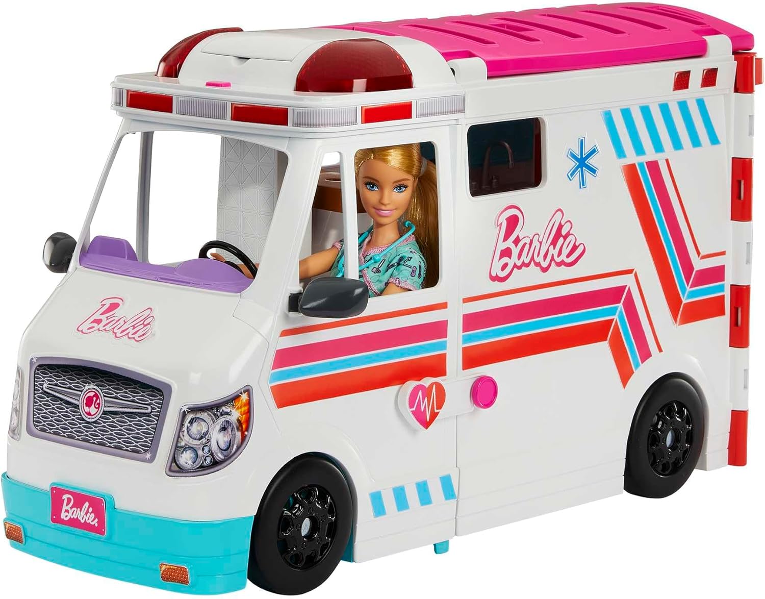 Barbie Toys, Transforming Ambulance and Clinic Playset, 20+ Accessories, Care Clinic