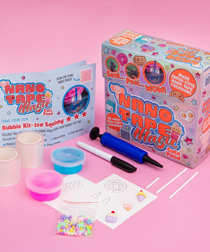 Nano Tape Magic Classic Kit Cute Food DIY Craft Set, Make Kawaii Squishies and Nano Tape Creations, Creative Arts & Crafts Kit for Kids, Ages 6+