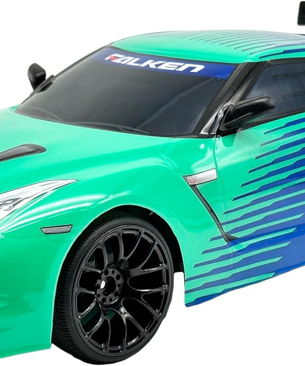 D-Power 1:10 Nissan GT-R Falken RC Car, 2.4GHz Remote Control, 7.4V USB Rechargeable Battery, Realistic Drift Design, Ages 6+