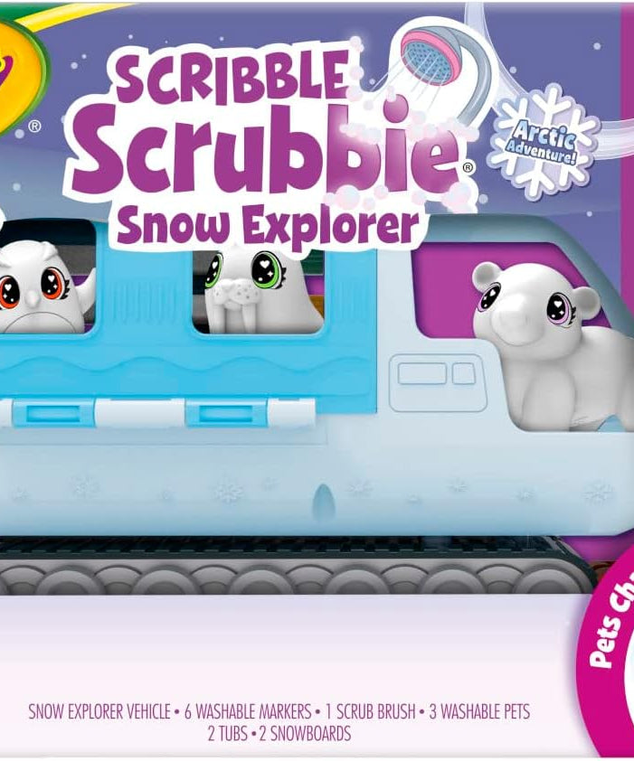 CRAYOLA Scribble Scrubbie Pets Arctic Snow Explorer, Color & Wash Creative Toy, Gift for Kids, Blue,white Age 3, 4, 5, 6 747479