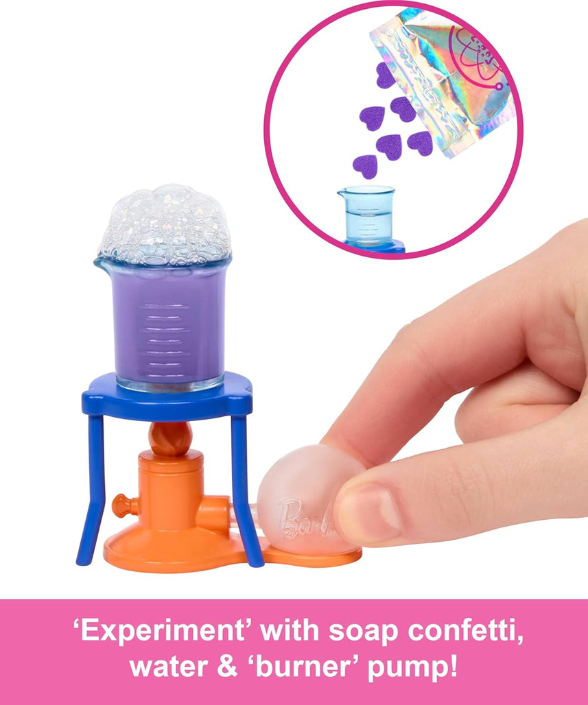 Barbie Scientist Doll and Accessories with Blonde Fashion Doll, Lab Table, Microscope, & Color-Change Beaker & Petri Dish Accessories