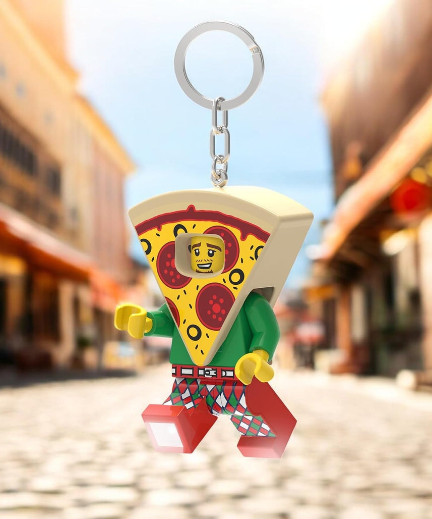 LEGO Minifigures Large 3 Inch Tall Figure Keychain Light - Pizza Costume Guy (KE176H), Bag charm with LED light