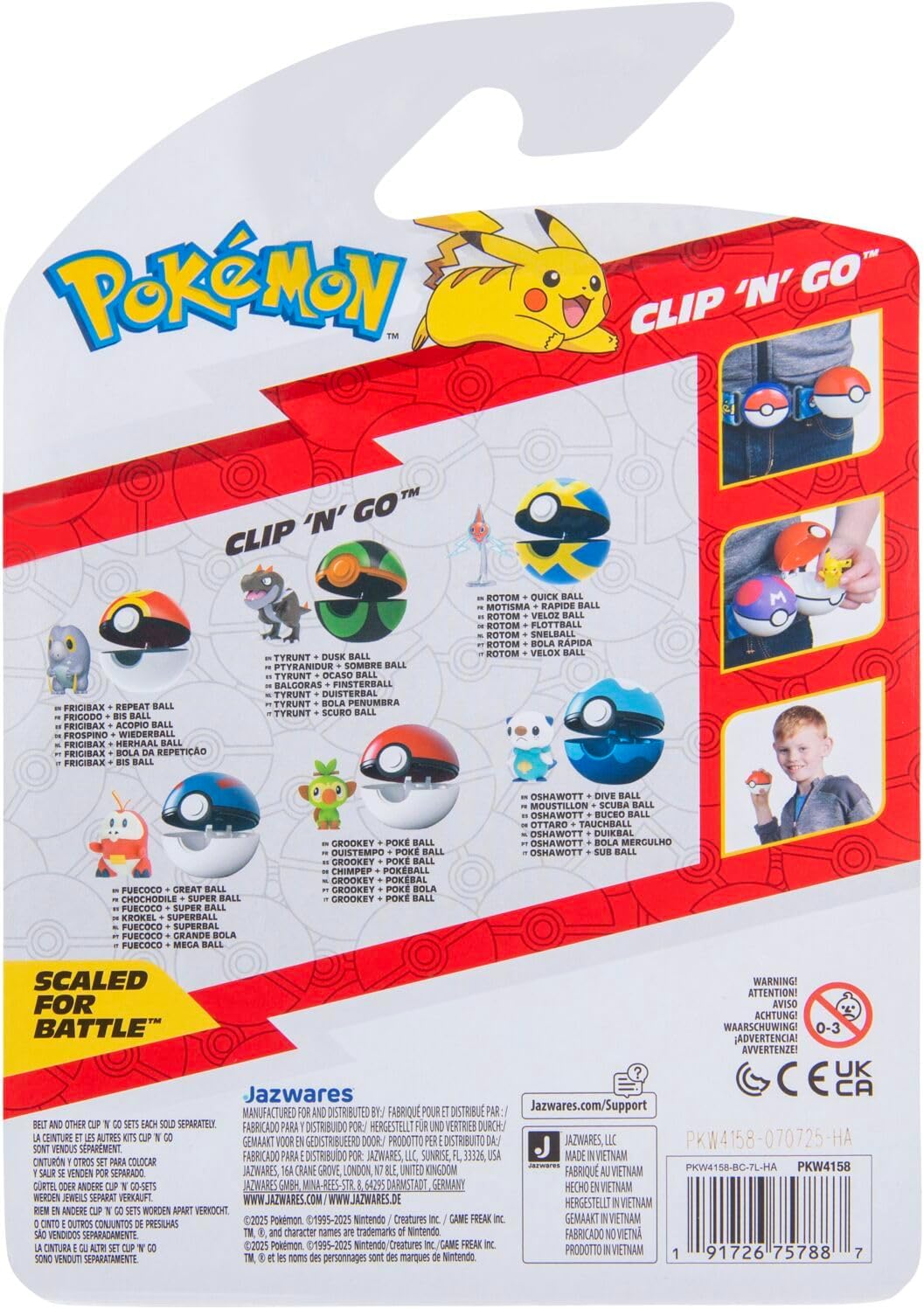 Pokemon Clip n Go - Oshawott with Diveball, Action Figures, Official Detailed Figurines, Collectibles, Figure with Poke Ball, 4 Years+