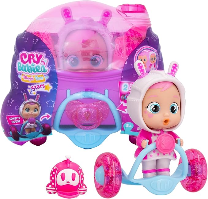 Cry Babies Magic Tears Stars Coney's House - 11+ Surprise Accessories, Doll | Kids Age 3+