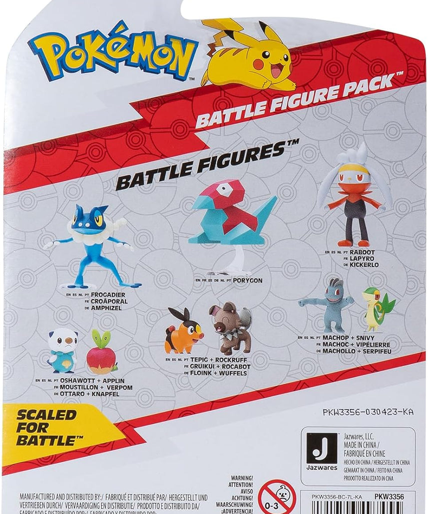 Pokémon Battle Figure First Partner 2 Pack, 2 Inch Fuecoco and Pikachu Action Figures, Authentic Anime Details, Official Jazwares Toy, Ages 4 Years and Up
