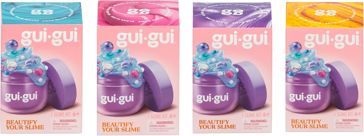Gui Gui Slime Kit Scented DIY Slime Making Set with Surprise Figurine, Charms and Glitter, Sensory Creative Play Toy for Kids Ages 6+