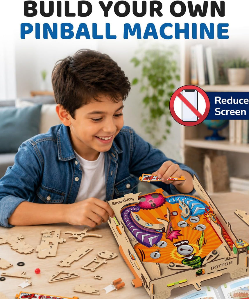 Smartivity Pinball Machine STEM DIY Fun Toy, Educational & Construction based Activity Game Kit for Kids 8 to 14, Best Gift for Boys & Girls, Learn Science Engineering Project