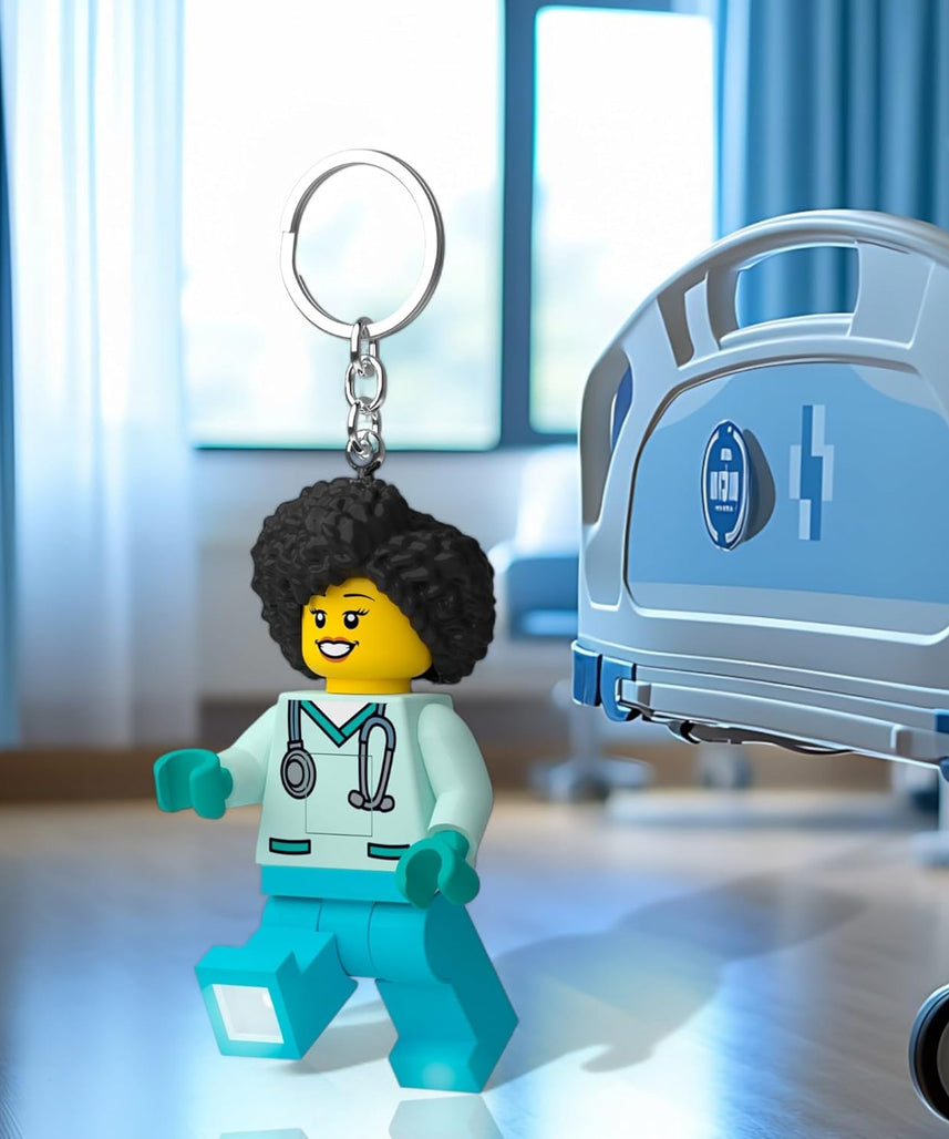 Lego IQ Minifigures Keychain Light Medical Profes_Dr. Flieber