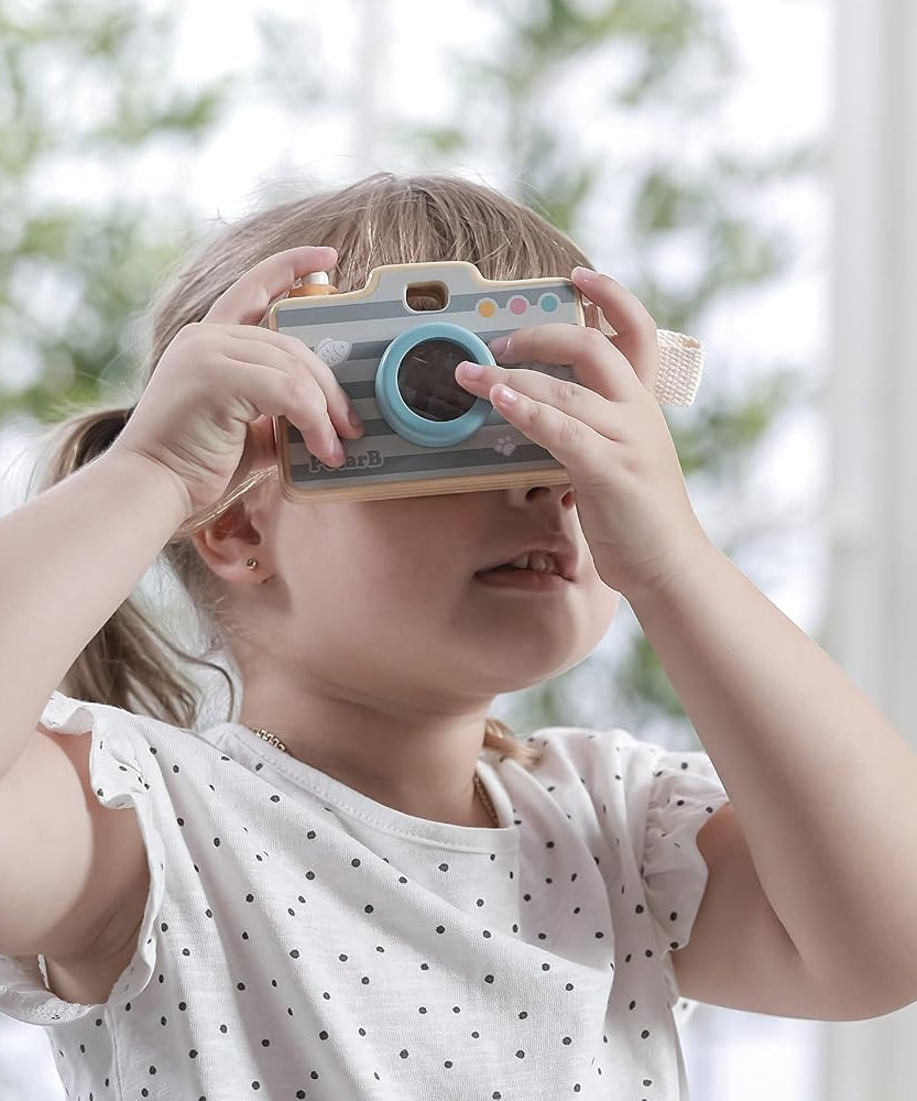 Polarb Pretend Play Wooden Camera Toy For Toddlers Ages 18+ Months