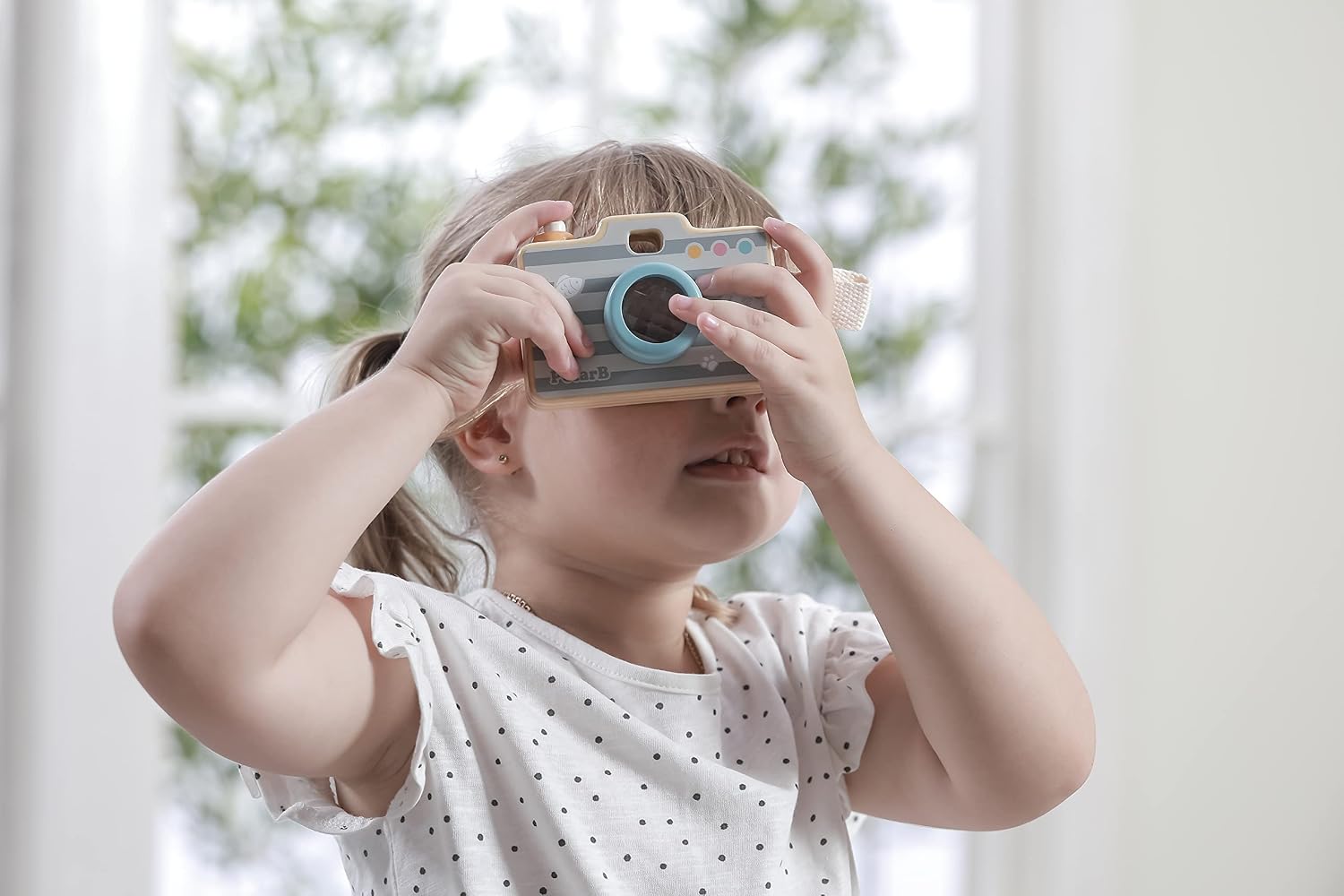 Polarb Pretend Play Wooden Camera Toy For Toddlers Ages 18+ Months