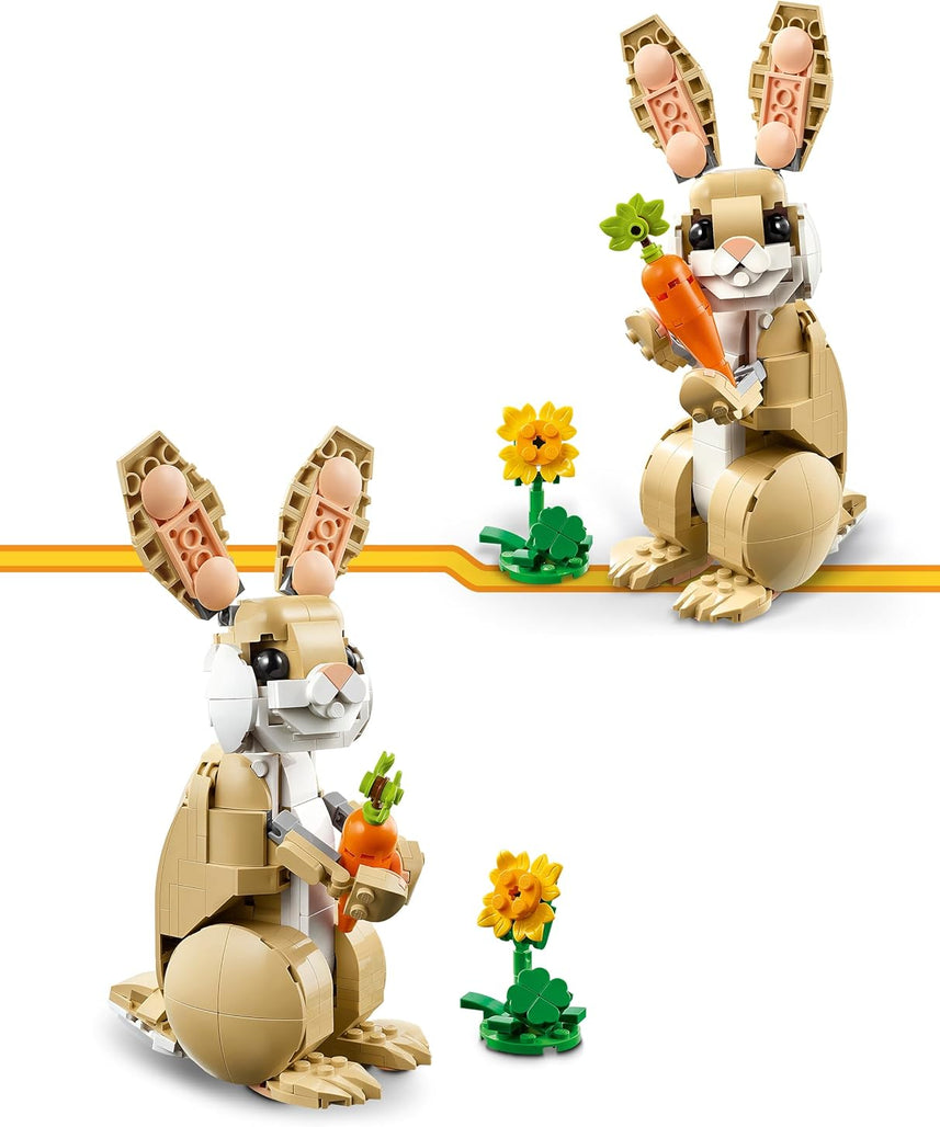 LEGO Creator 3in1 Cute Bunny Toy - Animal Figure Transforms into a Llama or Seal Toy - Creative Ramadan Gift Ideas for 8+ Year Old Girls & Boys - 31162