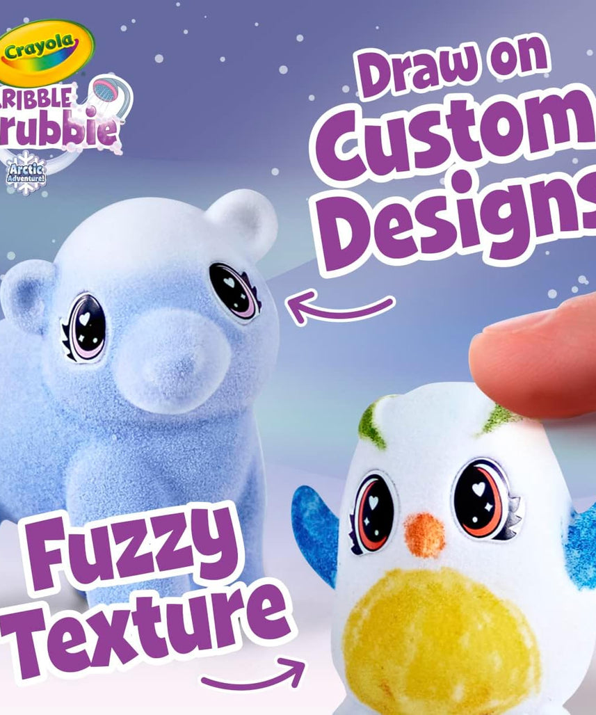 CRAYOLA Scribble Scrubbie Pets Arctic Snow Explorer, Color & Wash Creative Toy, Gift for Kids, Blue,white Age 3, 4, 5, 6 747479