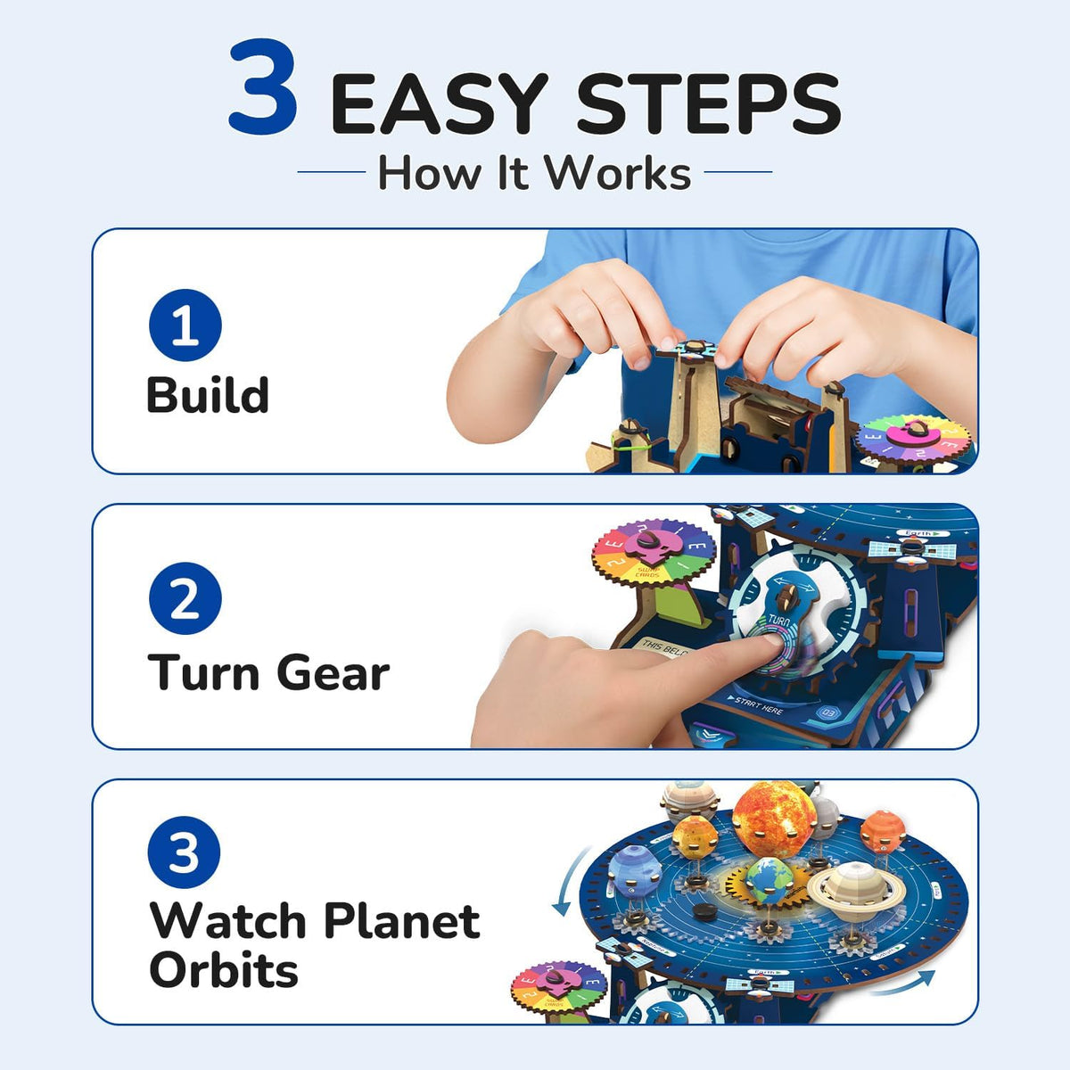 Smartivity DIY Solar System Kit | Gear-Driven Working Model of Planets | Birthday Gift for Boys & Girls 8-14 YearsI Build, Rotate & Explore Astronomy | Learn Solar System & Science Facts