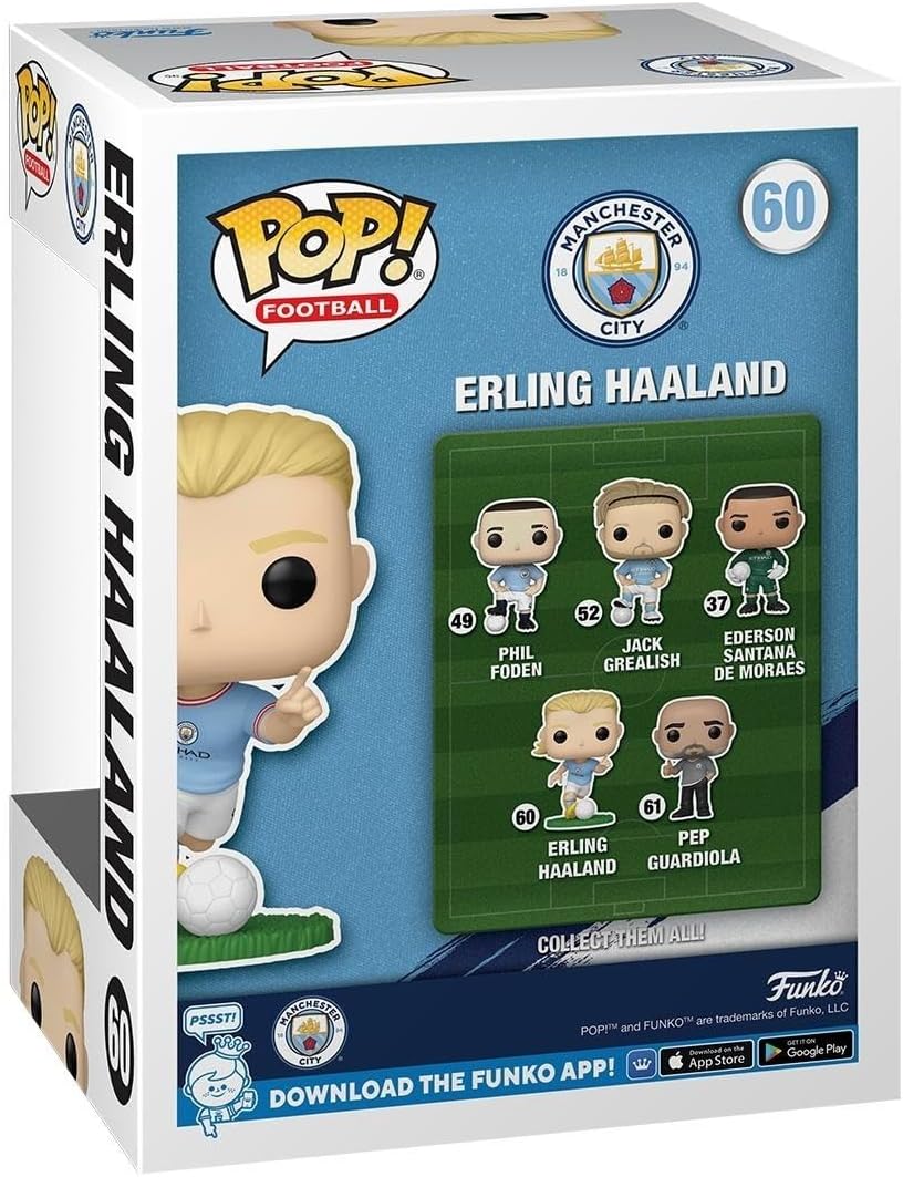 Funko Pop! Football: Mancity - Erling Haaland - Manchester City FC - Collectable Vinyl Figure - Gift Idea - Official Merchandise - Toys for Kids & Adults - Sports Fans - Model Figure for Collectors