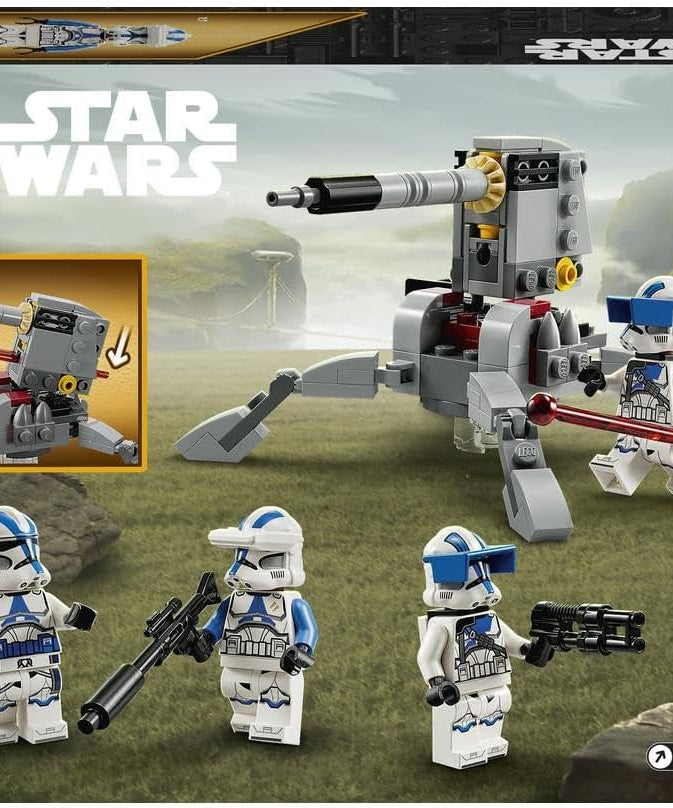 LEGO 75345 Star Wars 501st Clone Troopers Battle Pack Set, Buildable Toy with AV-7 Anti Vehicle Cannon and Spring Loaded Shooter plus 4 Characters