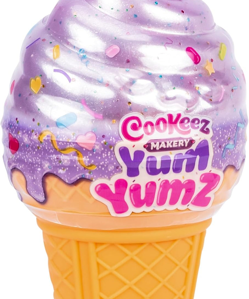 Cookeez Makery Yum Yumz Series-2 Single, Full of Fun and Full of Yum! Add Ingredients & Discover Super-Cute Scented Surprise Plush Pets Inside an Ice Cream Cone You Can Customize - Styles May Vary