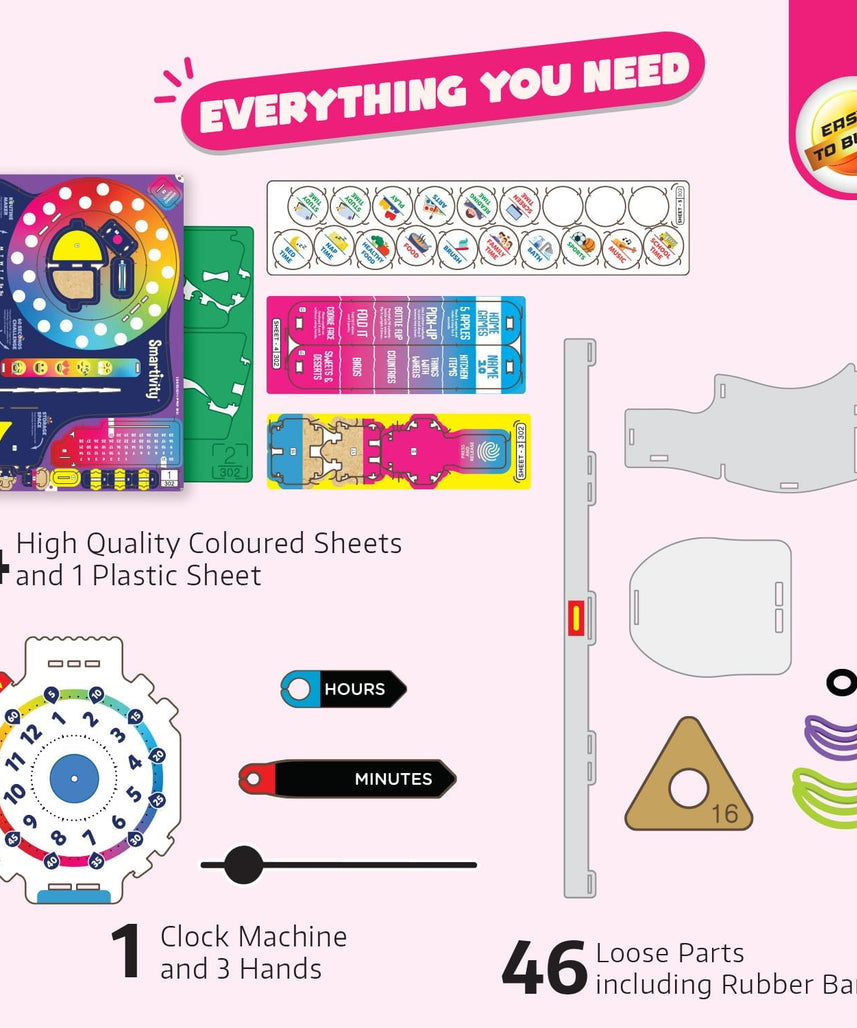 Smartivity DIY Interactive Clock with Stationary Organiser for Kids Ages 6-12 | Features an Infinity Calendar | Birthday Gift for Boys & Girls | Educational Toy