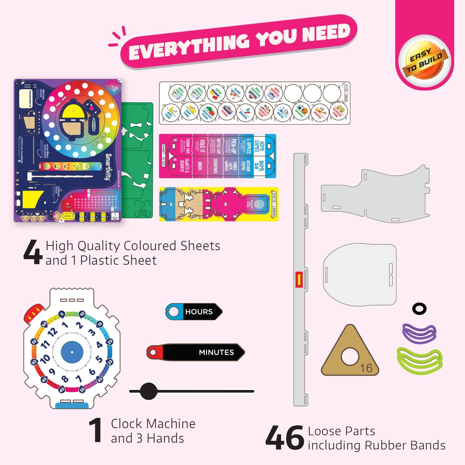 Smartivity DIY Interactive Clock with Stationary Organiser for Kids Ages 6-12 | Features an Infinity Calendar | Birthday Gift for Boys & Girls | Educational Toy