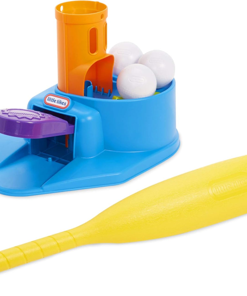 مجموعة كرات الرش الثلاثية من ليتل تايكس مع قاعدة قابلة للتعديل، وقاذفة منبثقة، وميزة كرة الرش، ومضرب وكرات للأطفال من سن 3 سنوات فما فوق