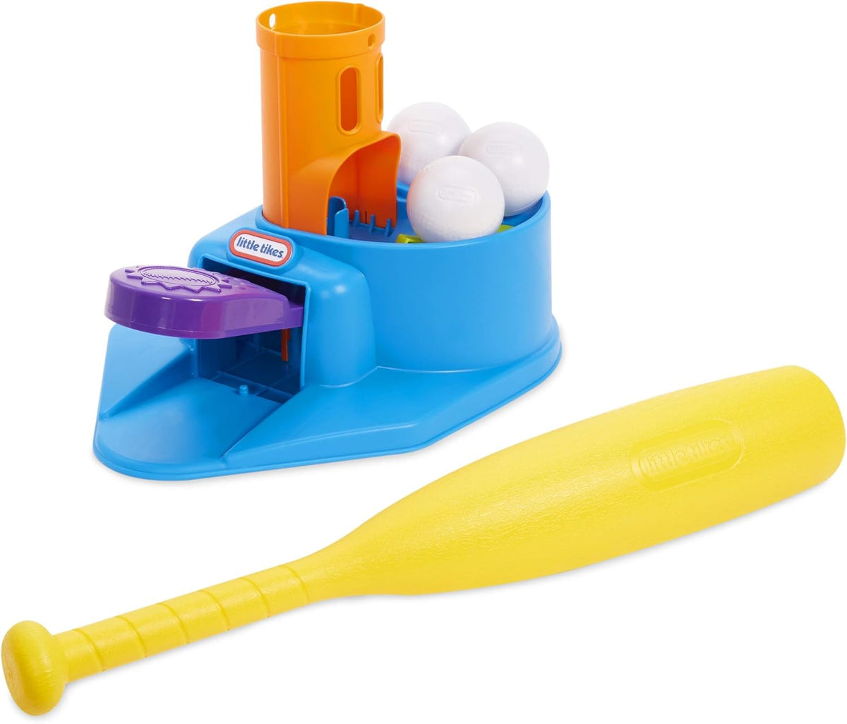 مجموعة كرات الرش الثلاثية من ليتل تايكس مع قاعدة قابلة للتعديل، وقاذفة منبثقة، وميزة كرة الرش، ومضرب وكرات للأطفال من سن 3 سنوات فما فوق