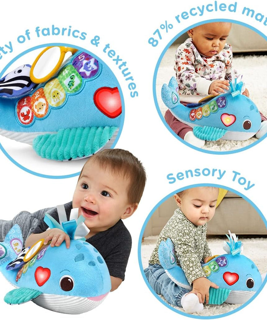 VTech Baby Snuggly Sounds Whale Interactive Sensory Toy with Lights Music and Textures for Infants 3 Months and Up