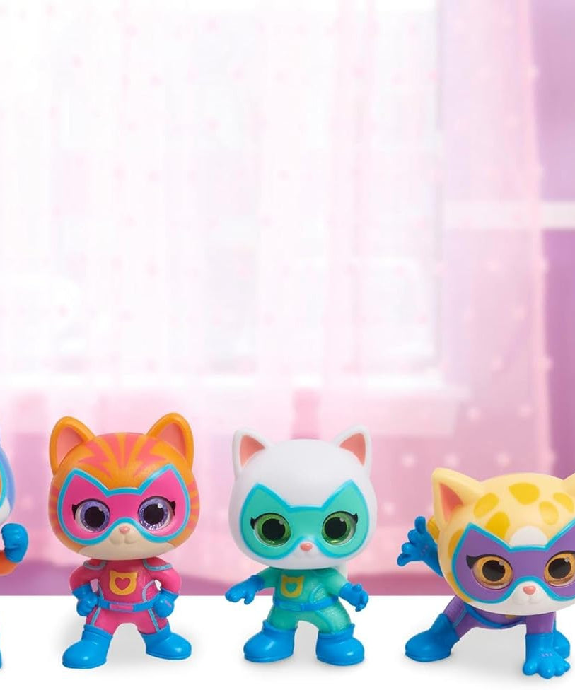 Disney Junior SuperKitties Hero Squad 5-Piece Figure Set by Just Play, Kids Toys for Ages 3+