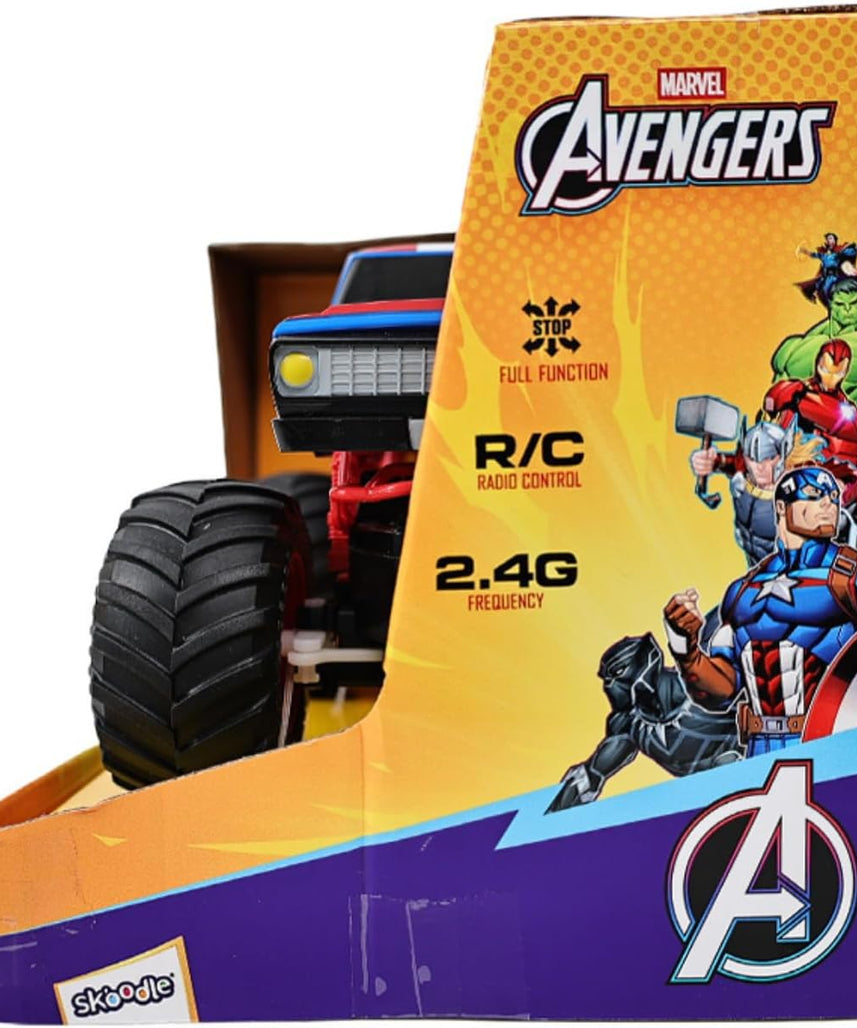 Marvel Captain America Remote Control Rock Raider - 2.4 GHz Full Function RC Crawler - All-Terrain Off-Road Truck for Kids - Official Marvel Avengers Toy