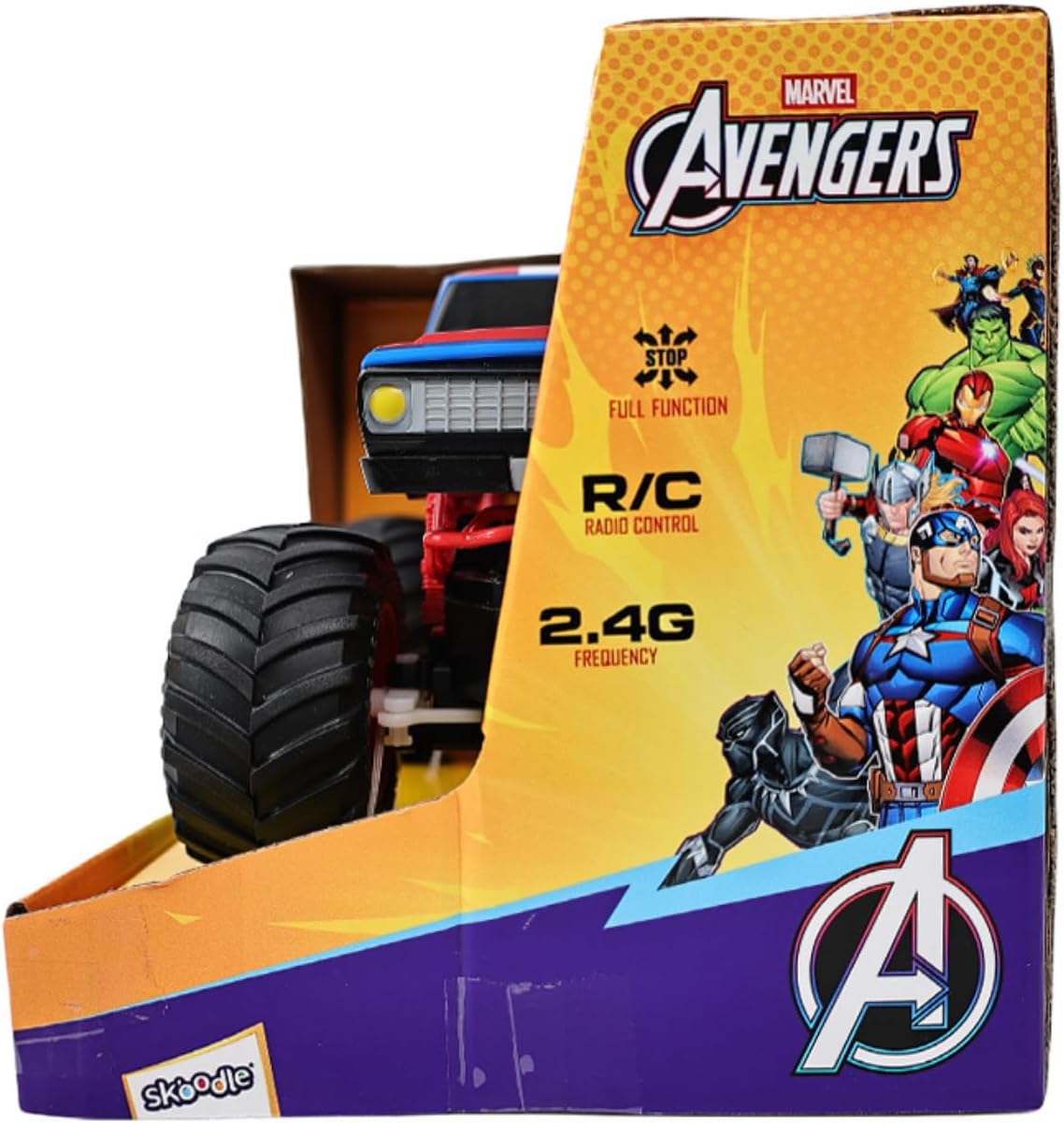 Marvel Captain America Remote Control Rock Raider - 2.4 GHz Full Function RC Crawler - All-Terrain Off-Road Truck for Kids - Official Marvel Avengers Toy