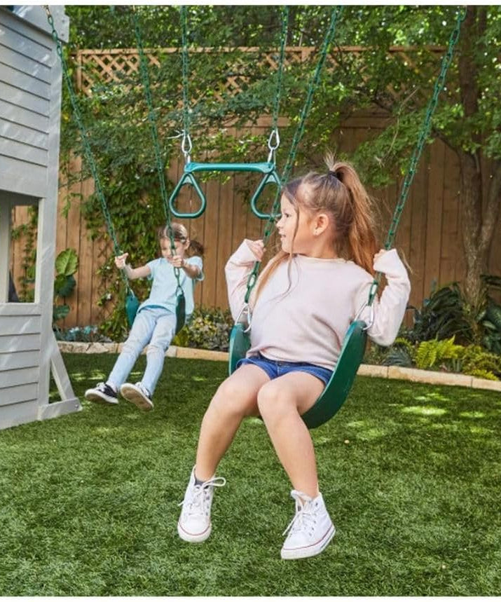 KidKraft Silver Sands Wooden Swing Set with Slides, Swings, Acrobar, Clubhouse and Picnic Table, Outdoor Playset for Kids Ages 3–10