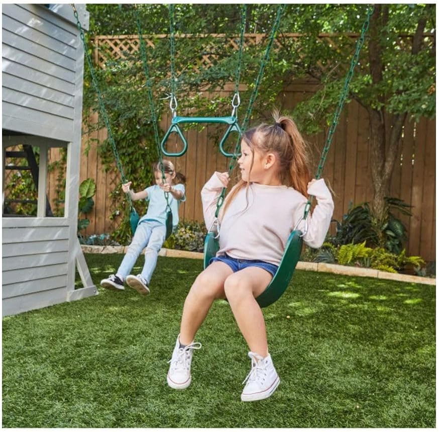 KidKraft Silver Sands Wooden Swing Set with Slides, Swings, Acrobar, Clubhouse and Picnic Table, Outdoor Playset for Kids Ages 3–10