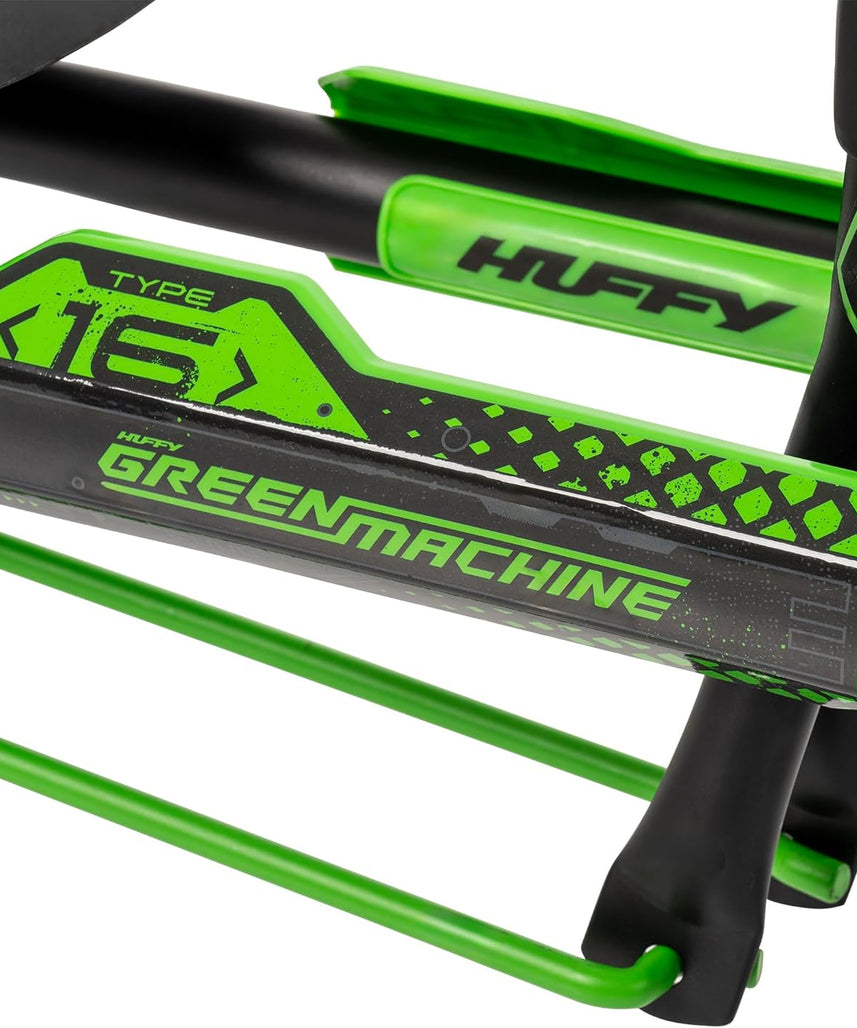 Huffy Green Machine 16 Inch Drift Trike, Pedal Powered Ride On with Dual Stick Steering and Adjustable Seat, Kids Outdoor Spin and Drift Trike, Ages 5Y+