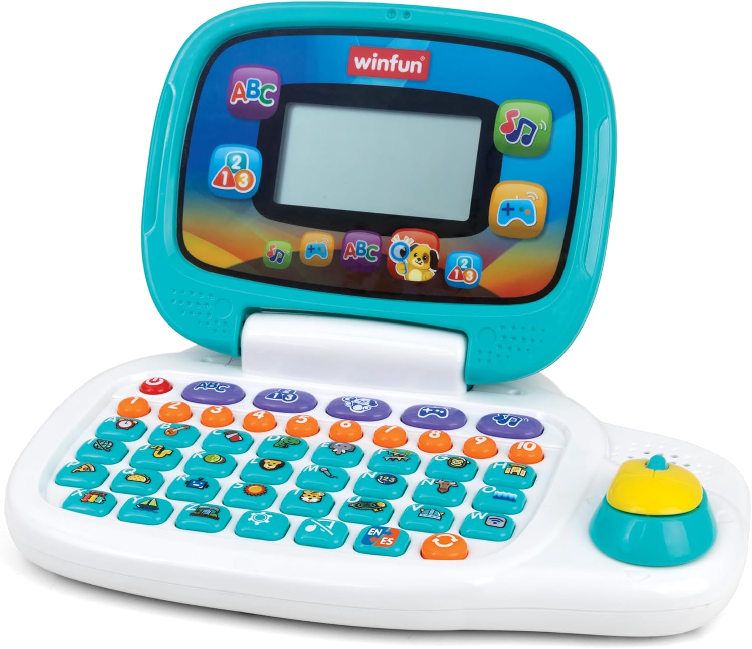 Winfun Lets Learn Bilingual Kids Laptop for Preschoolers Age 3 and Up Educational Toy in English and Spanish with LCD Screen and Interactive Games