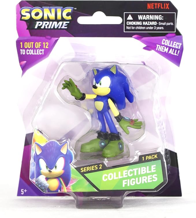Sonic Prime: Figure Blister 1Pack Assortment, One Piece Sold Separately - Netflix Series, Licensed, Boys & Girls, Collectible Characters