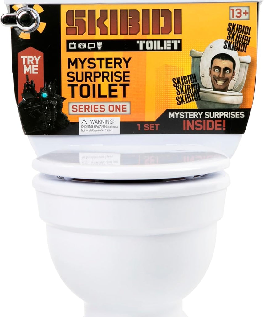 SKIBIDI TOILET Mystery Set, Collectible Action Figure Toy for Boys and Girls 13+, Spring-Loaded Pop-Up Head, Try-Me Flushing Sound, Interactive Surprise Figures, Tabletop Fun