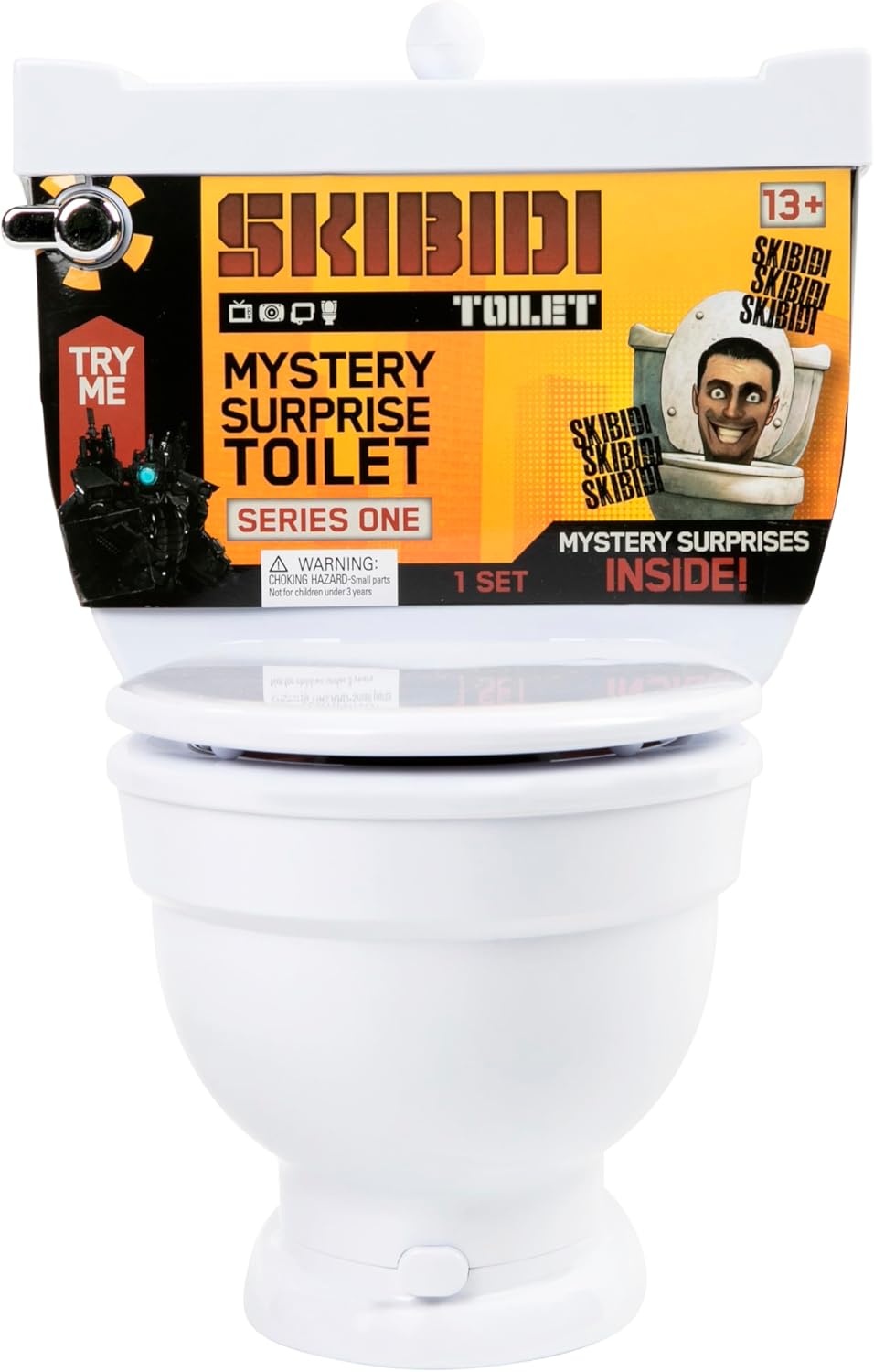 SKIBIDI TOILET Mystery Set, Collectible Action Figure Toy for Boys and Girls 13+, Spring-Loaded Pop-Up Head, Try-Me Flushing Sound, Interactive Surprise Figures, Tabletop Fun