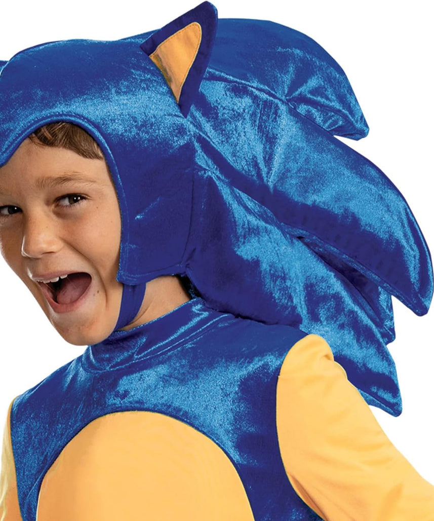 Disguise Deluxe Sonic Costume for Kids, Official Sonic Prime Costume and Headpiece, Size (10-12)