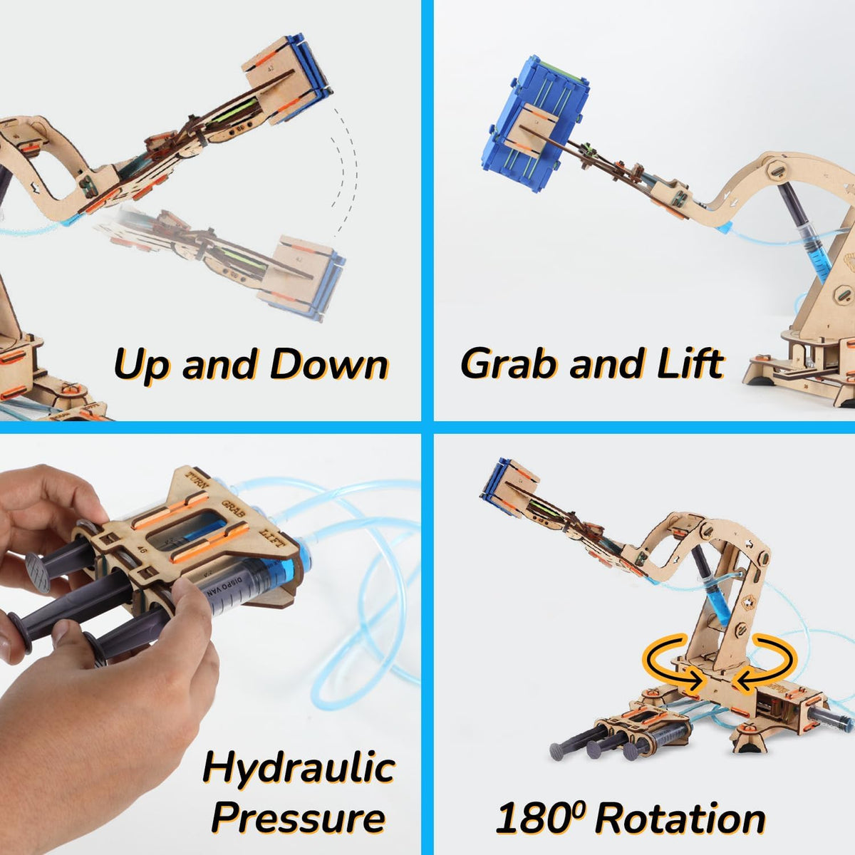 Smartivity Hydraulic Crane, STEM DIY Fun Toy, Educational & Construction Based Activity Game Kit for Kids 6 to 14, Best Birthday Gift for Boys & Girls 6-8-10-12-14 Years Old, Made in India
