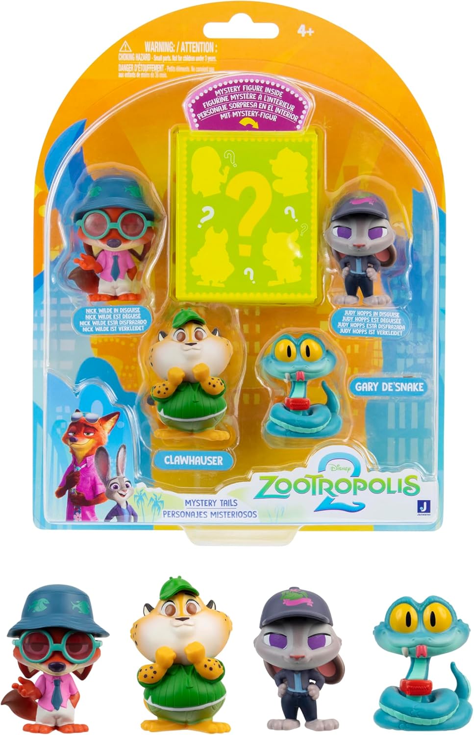 Disney Zootropolis 2 Figure 5-Pack with Mystery Figure, Zootopia 2 Movie, Collectibles, Mystery Tails Figurines, Gift, Kids Toys, 4 Years+