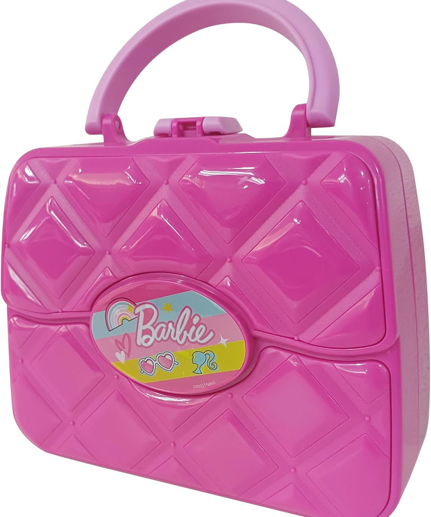 Barbie LPL 5 Decks Sliding Handbag Makeup Kit, Kids Cosmetic Toy Set with Eyeshadows, Lip Gloss, Lipstick, Nail Polish, Glitter Gel, Brushes & Mirror, Pretend Play Beauty Gift for Girls Age 6+ (5705)