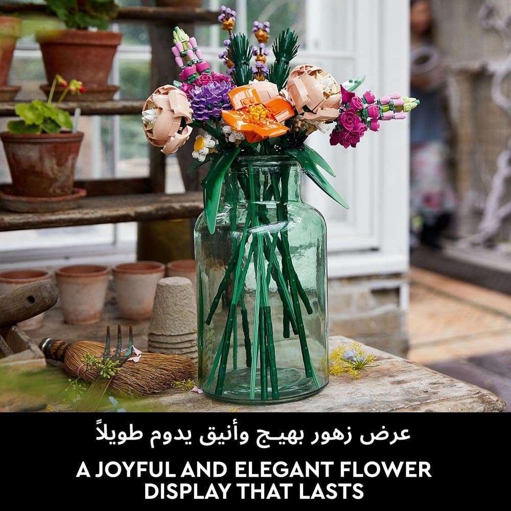 LEGO Botanicals Flower Bouquet - Artificial Flowers Set for Adults incl. Roses, Snapdragons, Poppies, Asters & Daisies - Ramadan Gift Idea for Women and Men - Botanical Collection - 10280