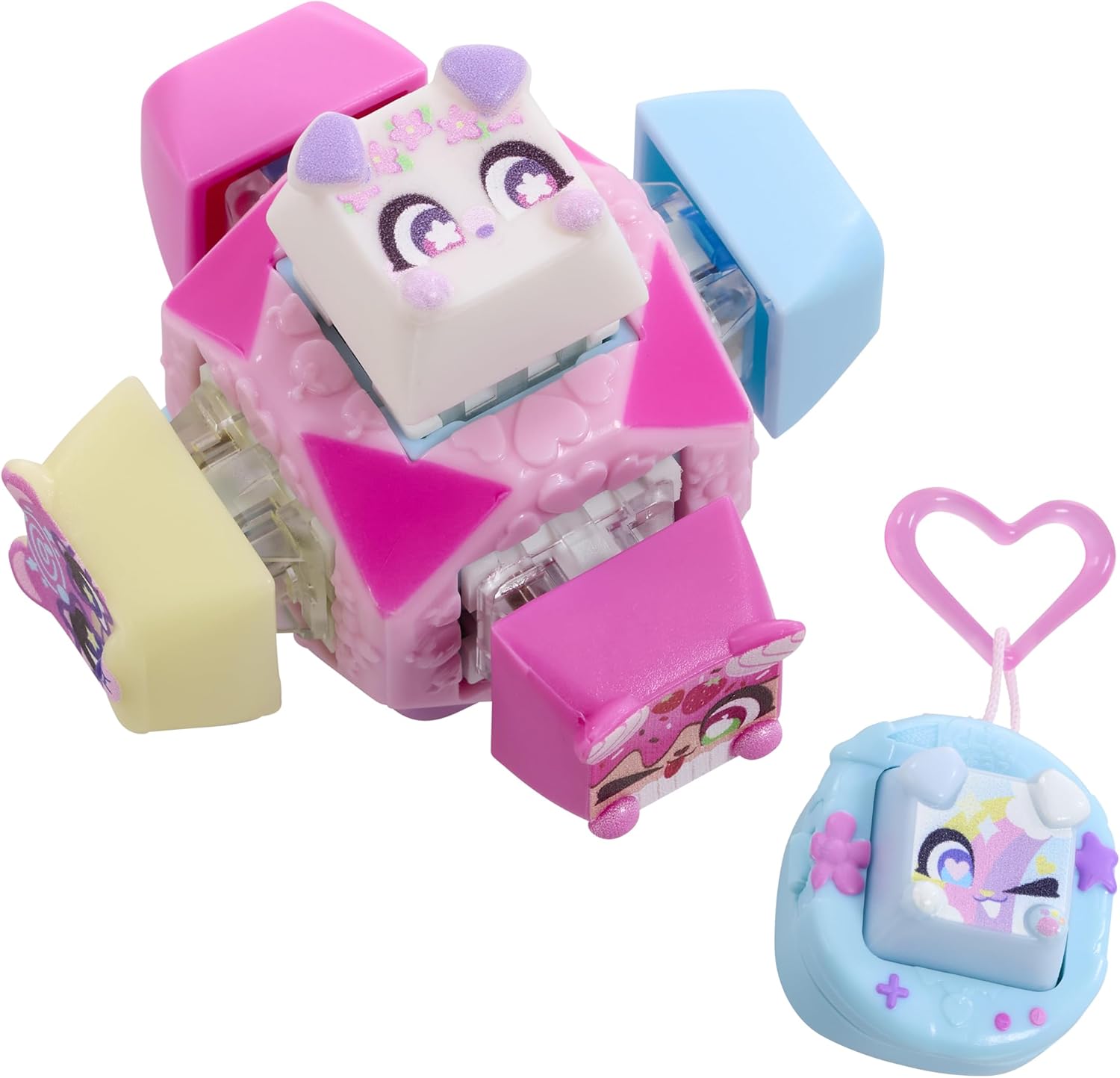 Clickeez Deluxe Keychain, Cute Collectible Keyboard Key Fidget Toy, Cube Key Caps Set with Charms for Girls and Boys 6Y+