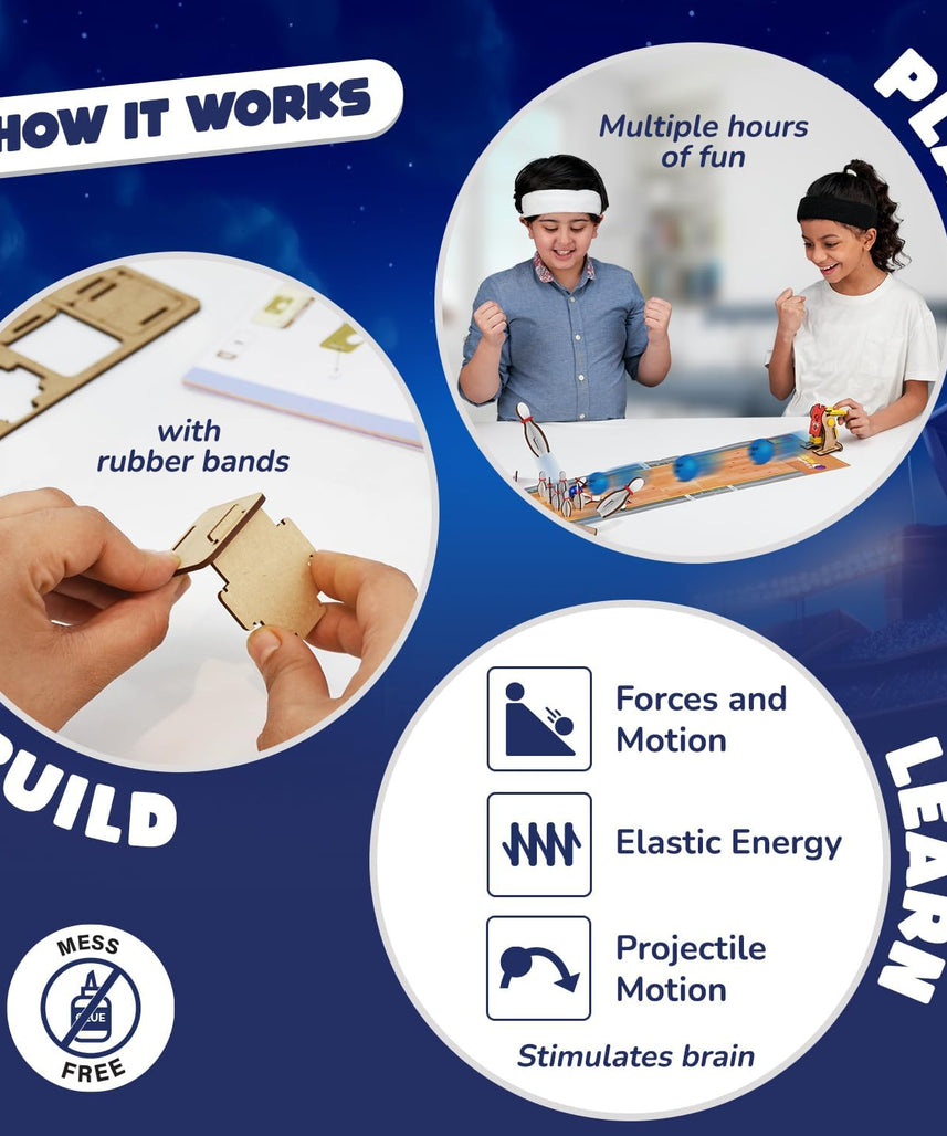 Smartivity 3in1 Basketball, Soccer, Bowling I Indoor Sports Game for Kids 6-12 Years Old I for Boys & Girls | DIY STEM Toy for Kids 6,7,8,9,10,11,12, Years I Wooden Construction Kit