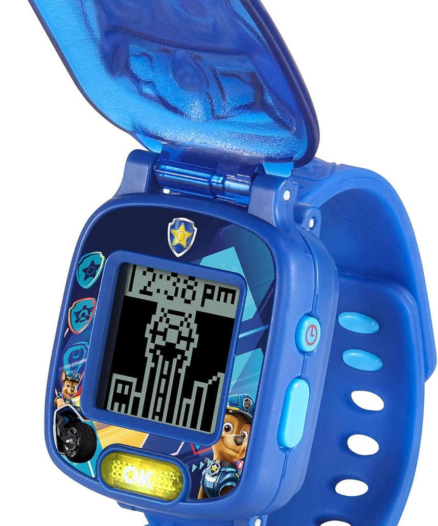 VTech Paw Patrol Movie Chase Learning Watch Interactive Kids Wristwatch with Alarm Timer Stopwatch 4 Learning Games Number Matching Memory Hand Eye Coordination Educational Toy for Children Ages 3-6, Multicolor
